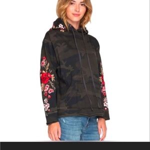 Johnny Was Multicolor Embroidered Patch Hoodie